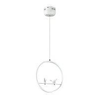 Светильник подвесной LED Jasper 3717/18L Lumion белый 1 лампа, основание белое в стиле минимализм птички